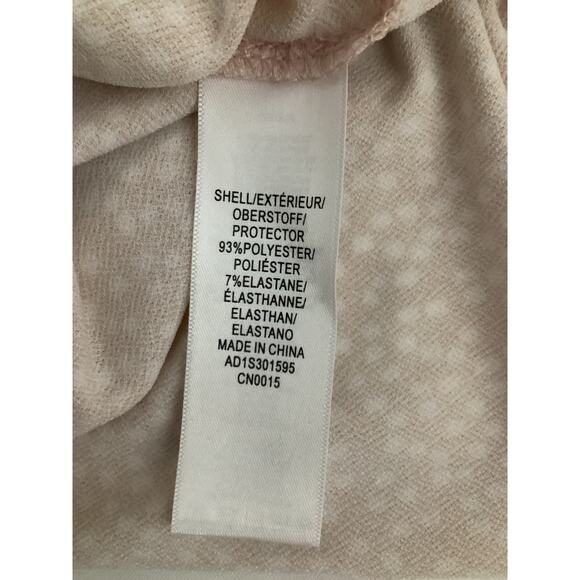 Adrianna Papell Peach Polka Dot Pullover V-Neck Top Shirr Shirt XL Stretch - Picture 7 of 8